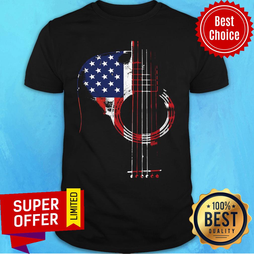 Nice Guitar American Flag Shirt