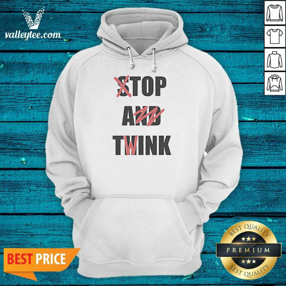 Pretty Stop And Think Top A Twink Funny Shirt - Image 4