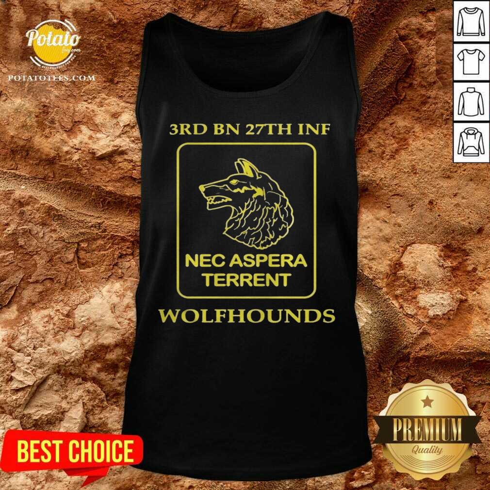 Funny 3rd Bn 27th Inf Nec Aspera Terrent Wolfhounds Shirt - Image 3