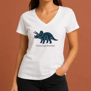Alternative view of Awesome Triceratops Horridus Dinosaur Prehistoric Animal Paleontology Biology Science Shirt