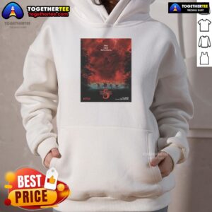 Alternative view of Official Stranger Things Season 5 One Last Adventure Villain Red Sky Lighting T-Shirt
