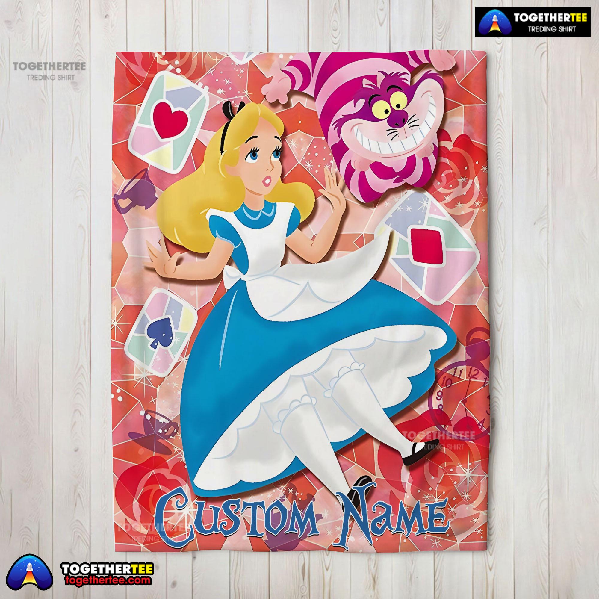 Disney Cheshire Cat Alice In Wonderland Blanket Fleece Customized Blanket