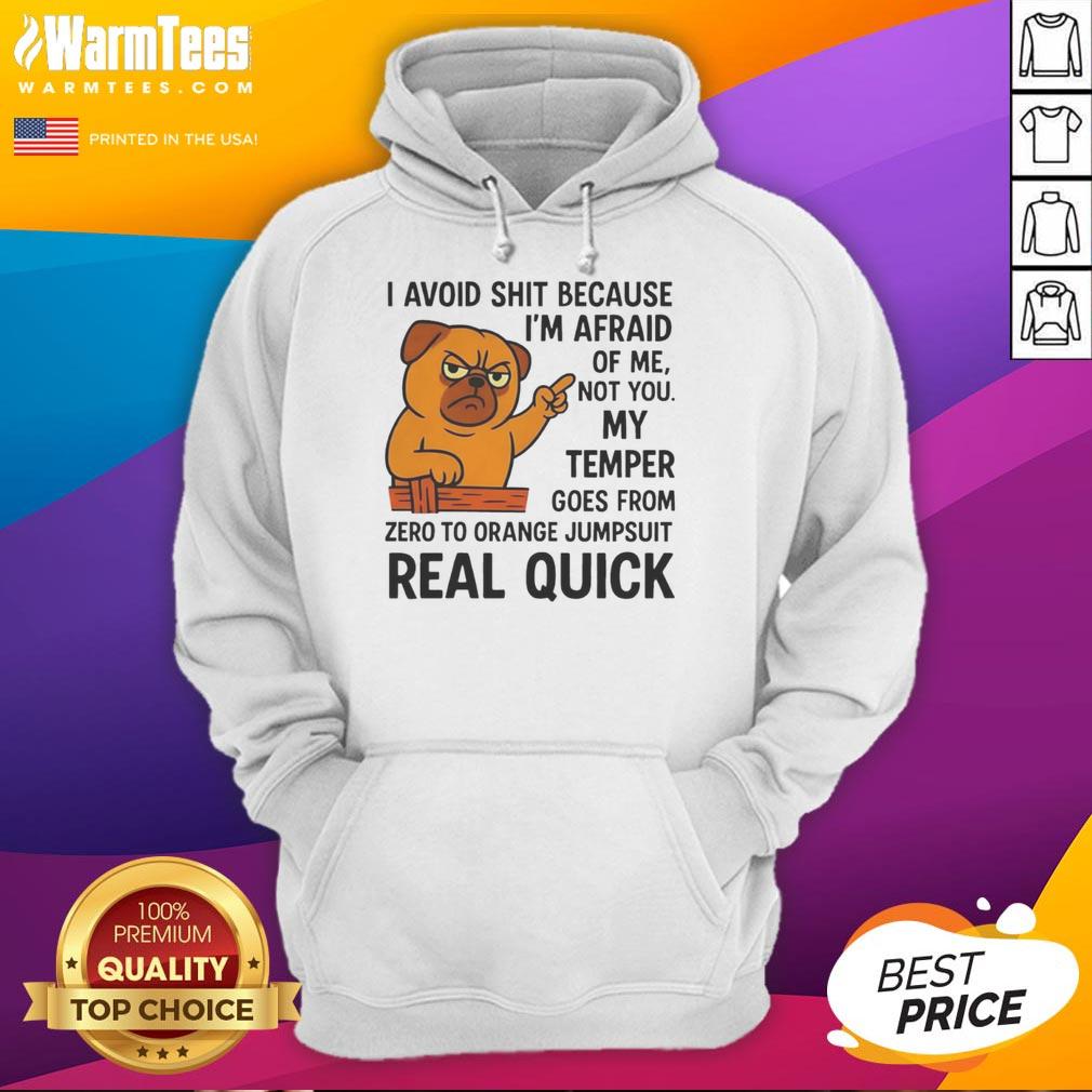 Pretty Angry Pug Temper Orange Jumpsuit T-Shirt - Image 2