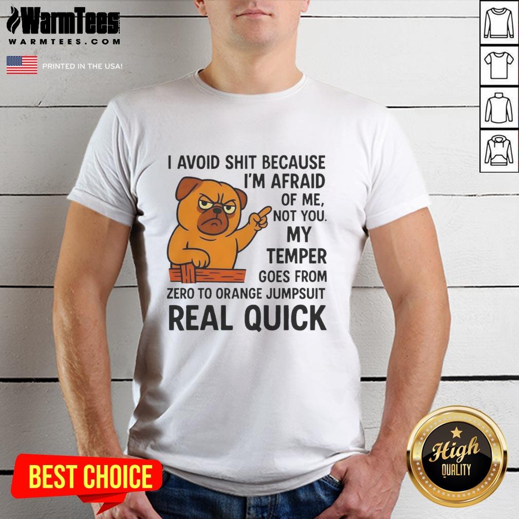 Pretty Angry Pug Temper Orange Jumpsuit T-Shirt
