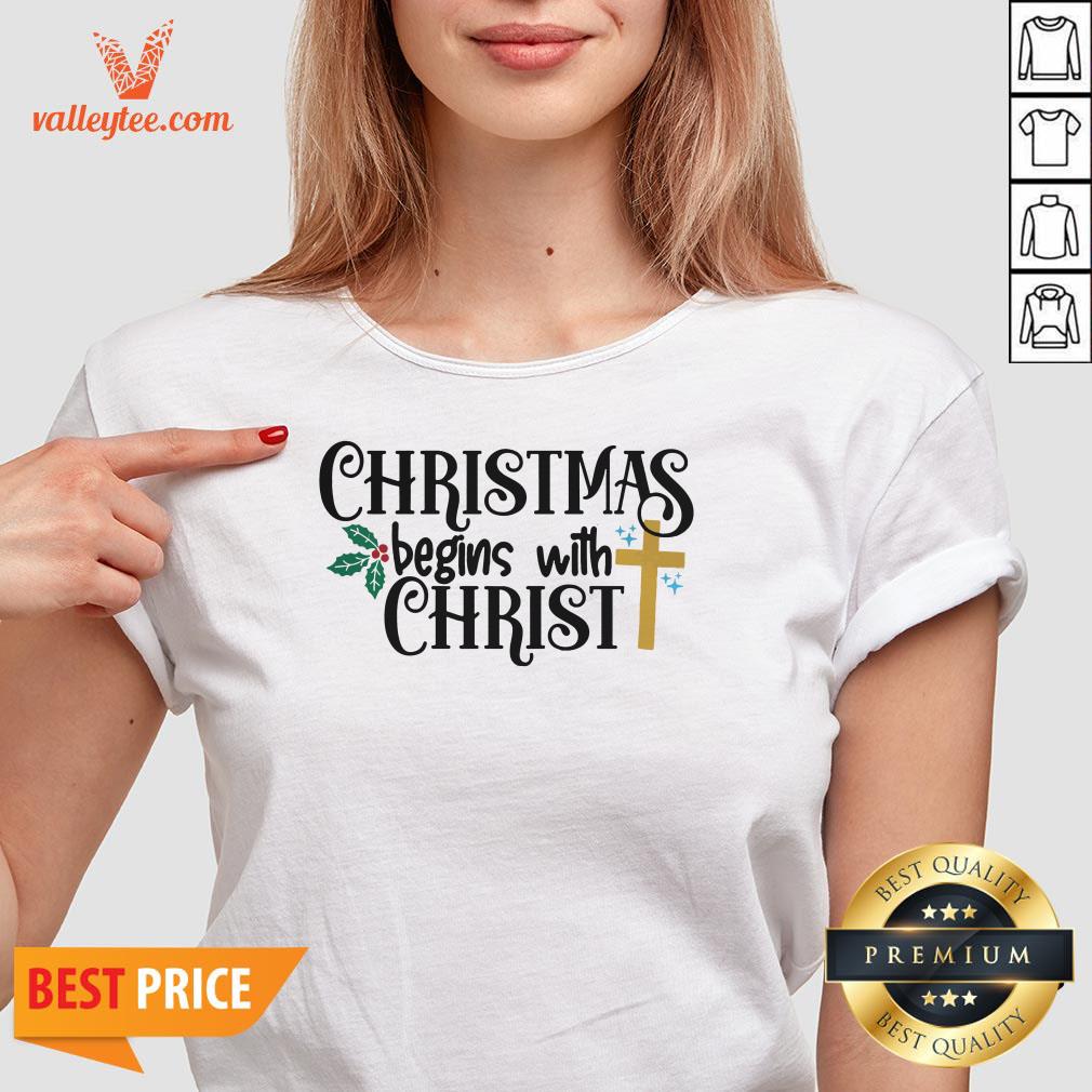 Happy Christmas Begin With Christ Jesus Shirt - Image 3
