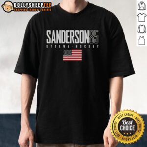 Pretty Jake Sanderson 85 Ottawa Senators USA Flag Elite T-Shirt