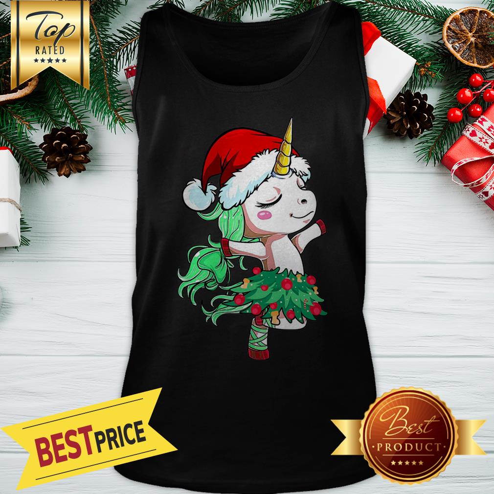 Official Santa Unicorn Christmas Tree Dance Shirt - Image 3