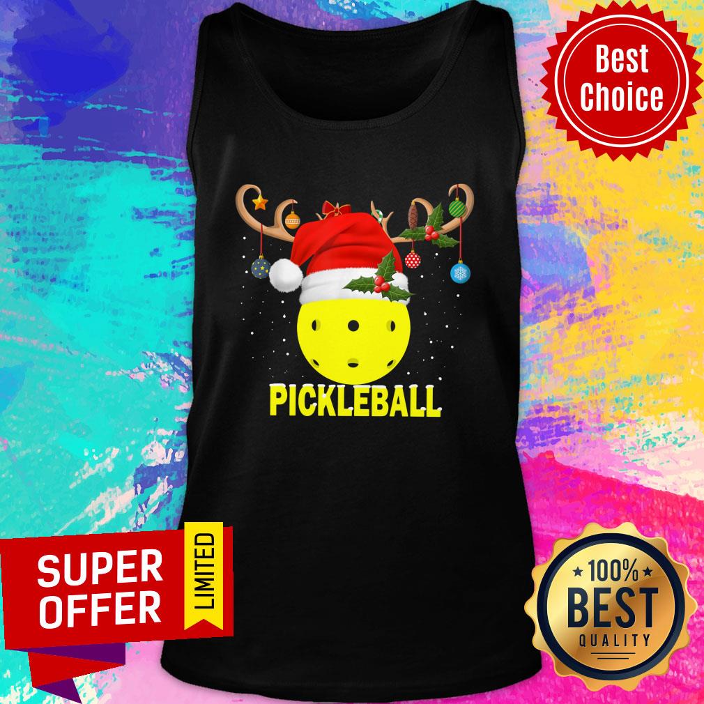 Play Pickleball Hat Santa Claus Reindeer Shirt - Image 3