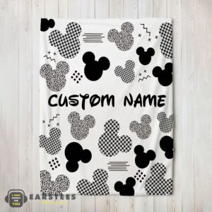 Good Disney Mickey Logo Texture Blanket Fleece Customized Blanket