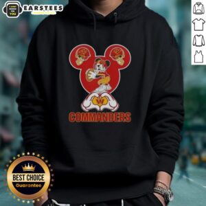 Alternative view of Good Mickey Hands Heart Love Washington Commanders Football T-Shirt