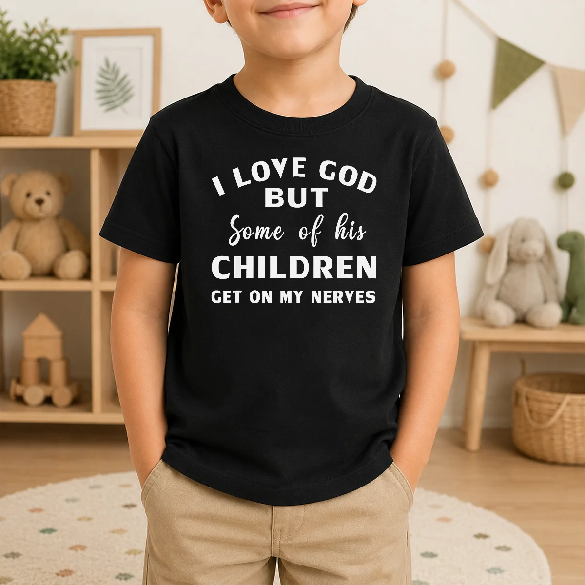 Premium I Love God But Some Of His Children Get On My Nerves Shirt - Image 9
