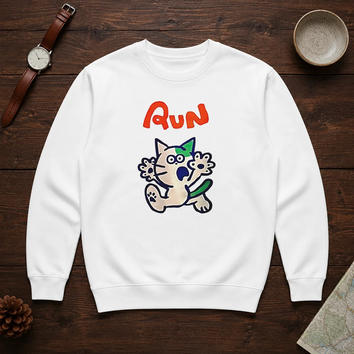 Good Running Scared Cartoon Cat Shirt - Image 7