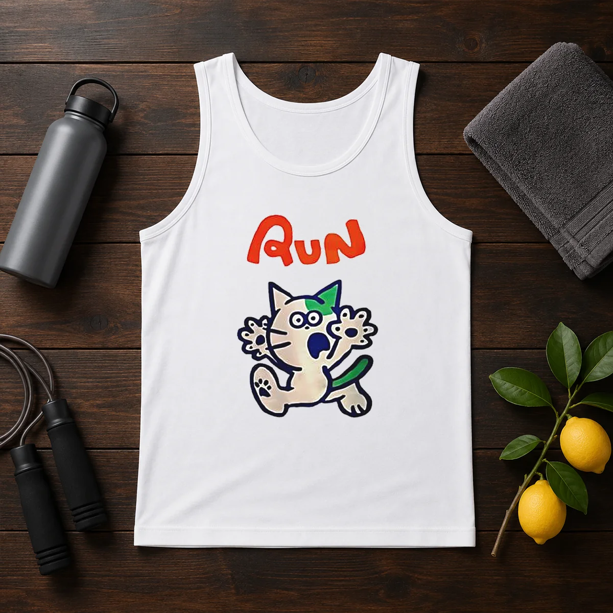 Good Running Scared Cartoon Cat Shirt - Image 3