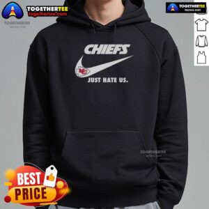 Alternative view of Nice Just Hate Us Nike Kansas City Chiefs Logo T-Shirt