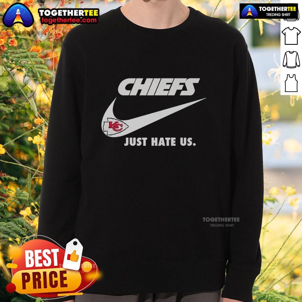 Nice Just Hate Us Nike Kansas City Chiefs Logo T-Shirt - Image 5