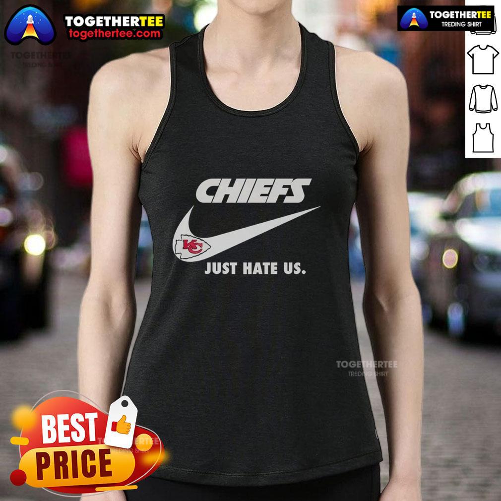 Nice Just Hate Us Nike Kansas City Chiefs Logo T-Shirt - Image 4