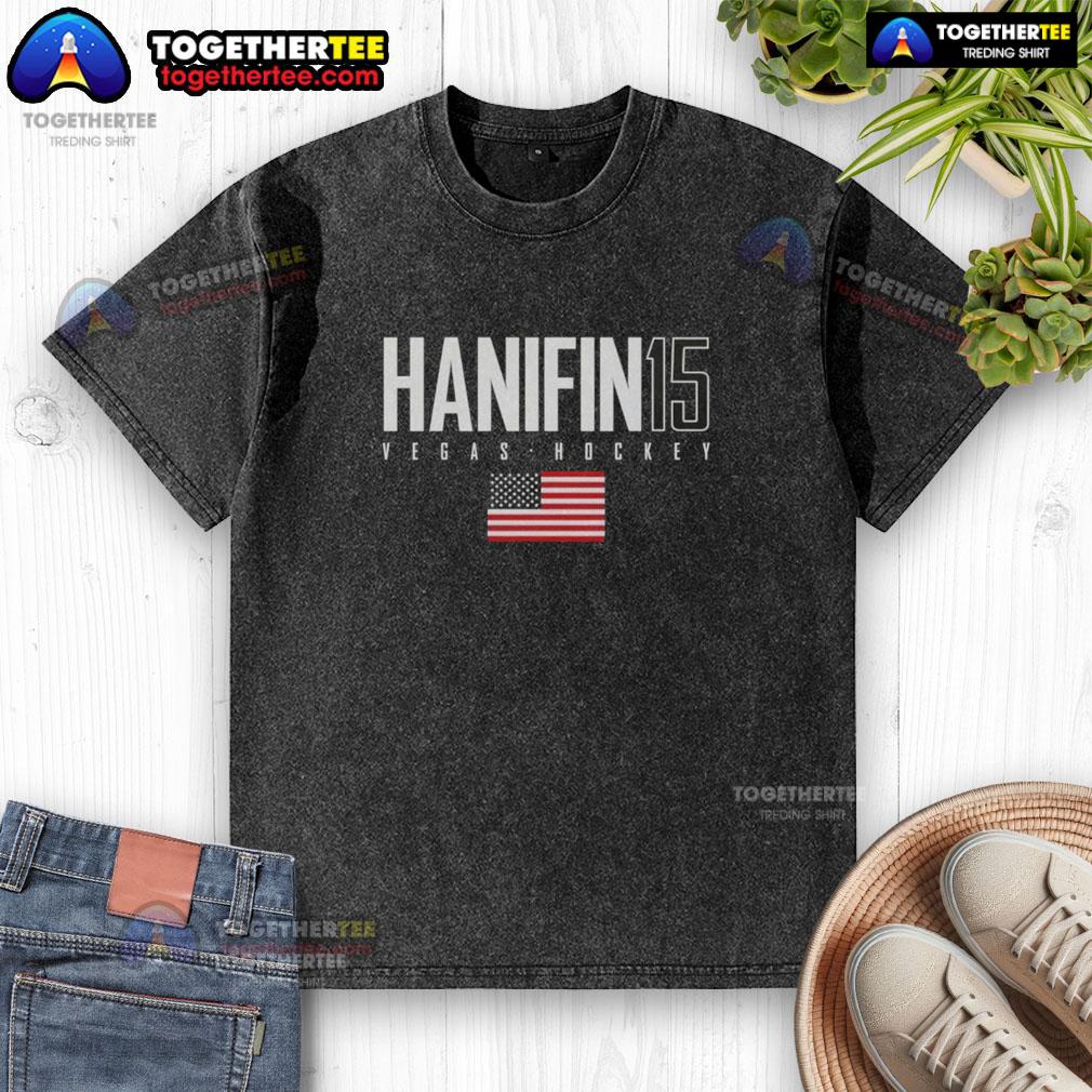 Pretty Noah Hanifin 15 Vegas Golden Knights USA Flag Elite T-Shirt - Image 6