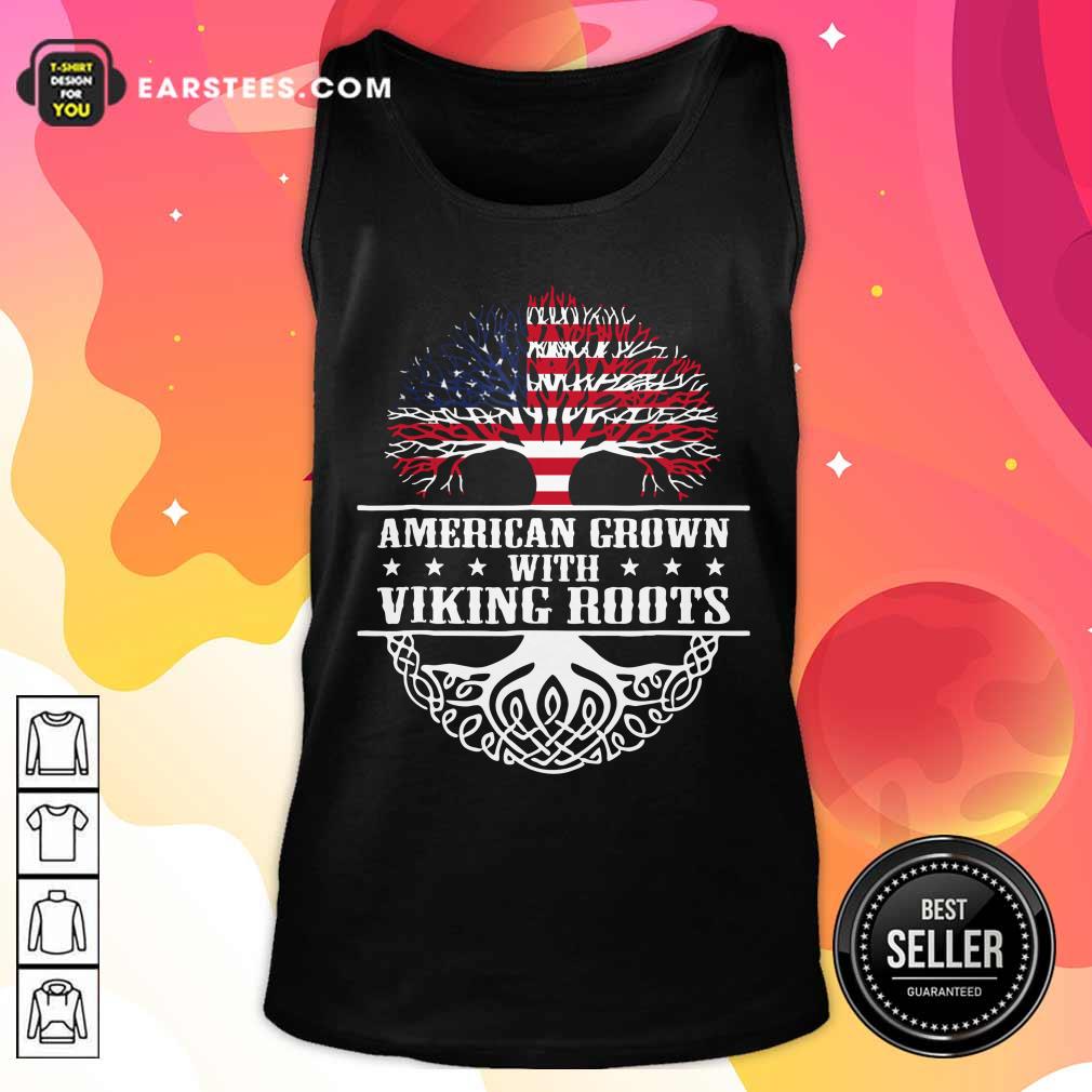 American Grown With Viking Roots American Flag Shirt - Image 2