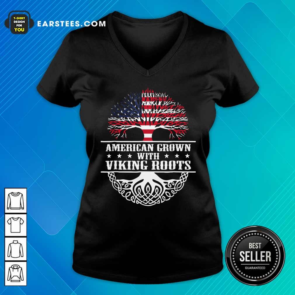 American Grown With Viking Roots American Flag Shirt - Image 5