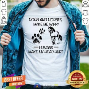 Cool DOGS AND HORSES Premium Fit Ladies Tee Shirt