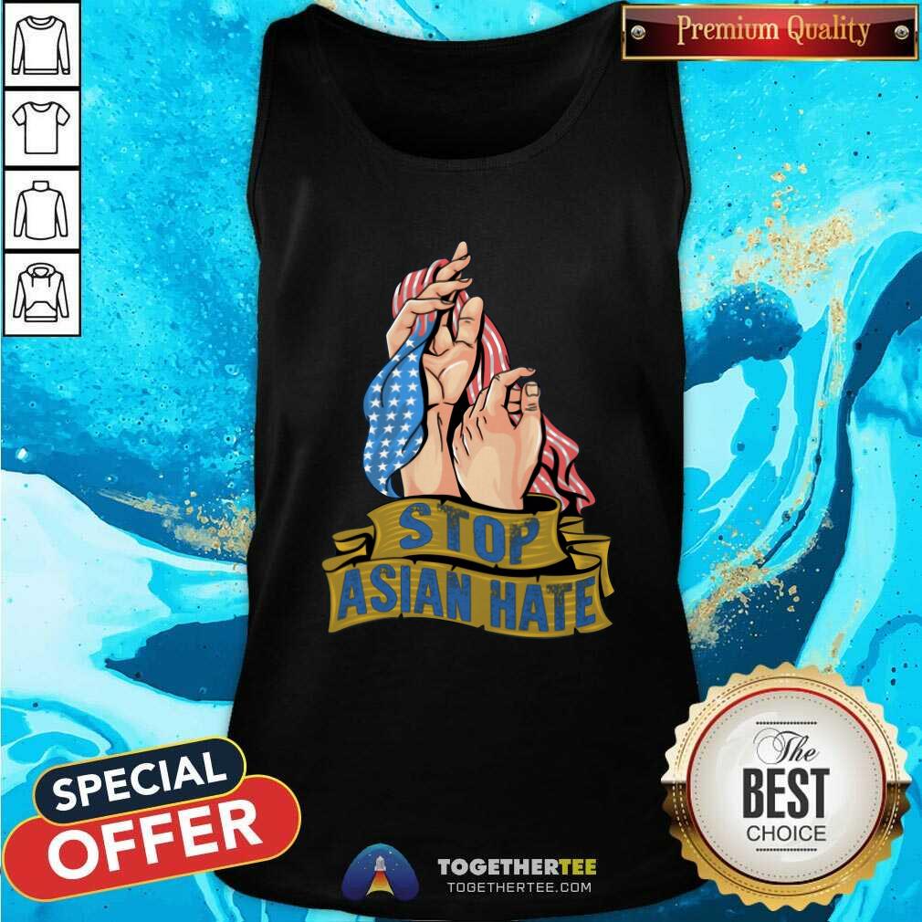 Pretty Stop Asian Hate Ameerica Flag AAPI Shirt - Image 4