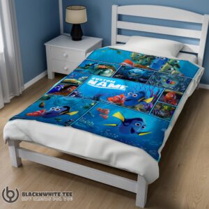 Alternative view of Cute Perfect Disney Pixar Cartoon Finding Nemo With Dory Velveteen Cute Blanket Fleece Customized Blanket
