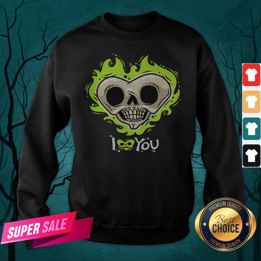I Love You Skull Heart Halloween Day Shirt - Image 2
