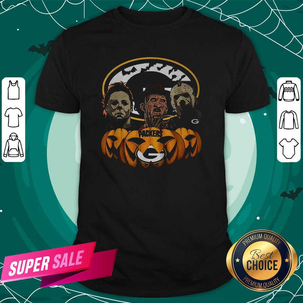 Michael Myers Jason Voorhees And Freddy Krueger Green Bay Packers Halloween Shirt