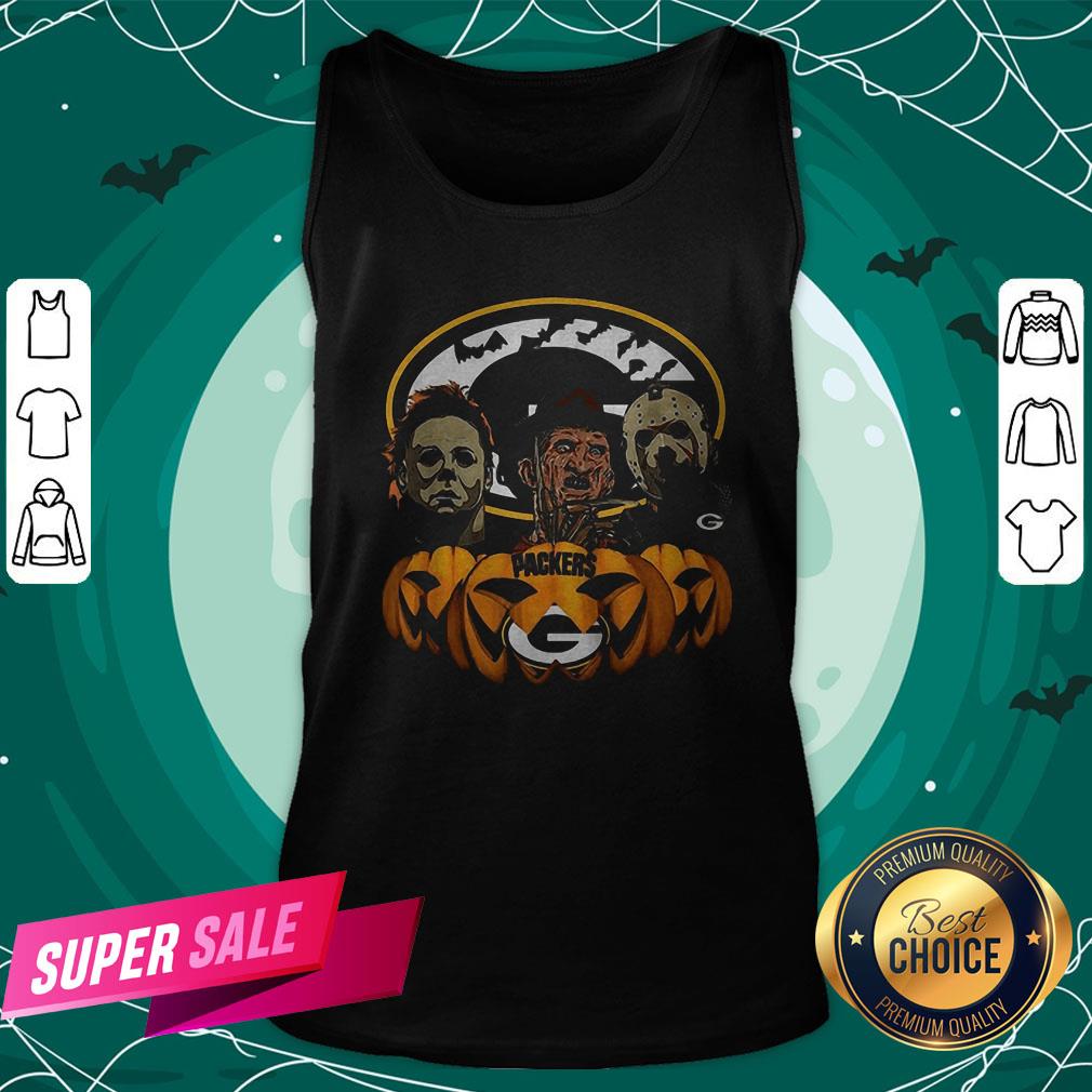 Michael Myers Jason Voorhees And Freddy Krueger Green Bay Packers Halloween Shirt - Image 3