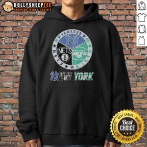Alternative view of Nice New York Jets New York Nets New York Yankees Mashup Logo T-Shirt