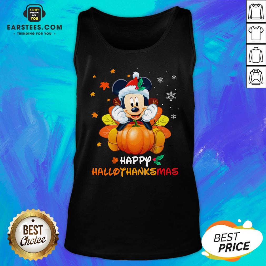 Original Mickey Mouse Santa Happy Hallothanksmas Shirt - Image 4