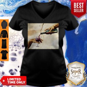 Alternative view of Official The Creation Of Adam Brown Wine Shirt