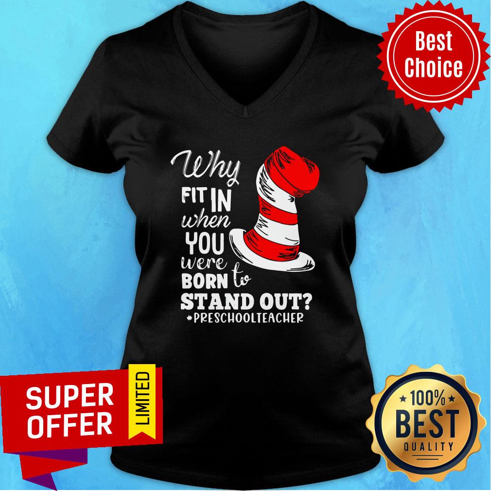 Fit In When You Were Born To Stand Out Preschool Teacher Shirt - Image 2