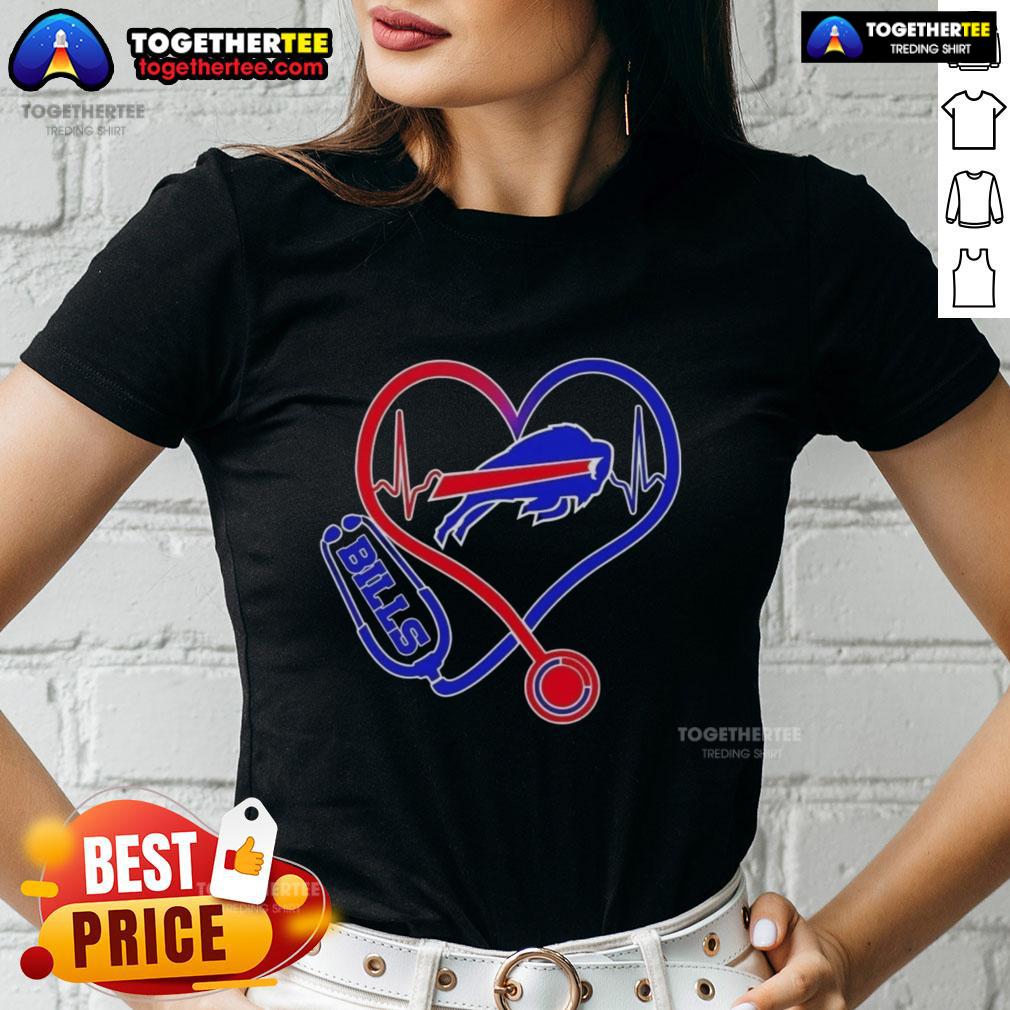 Premium Nurse Love Buffalo Bills T-Shirt - Image 3