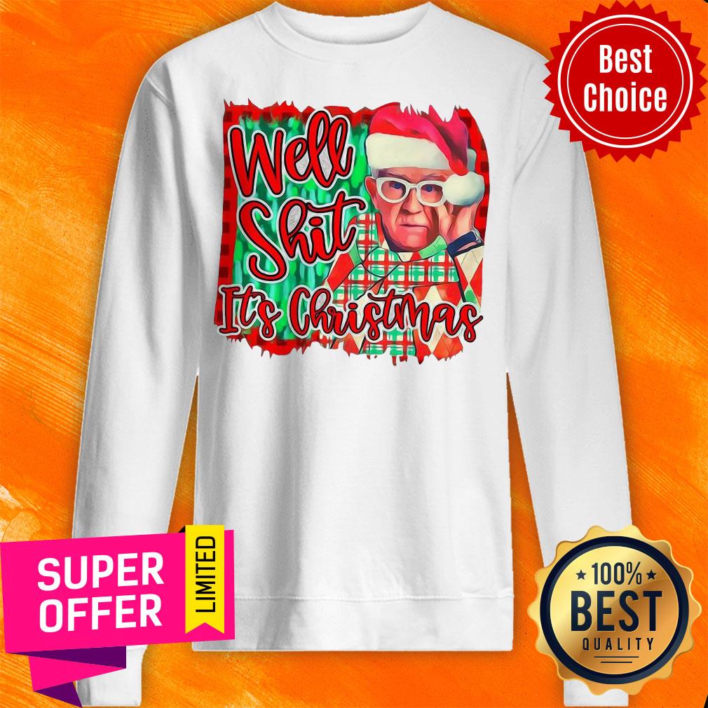 Awesome Leslie Jordan Santa Well Shit It’s Christmas Shirt - Image 2