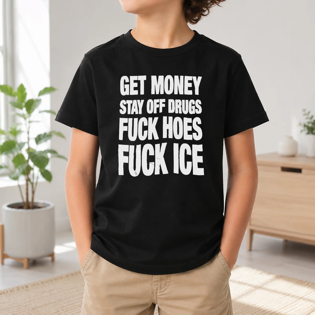 Pretty Awesome Get Money Stay Off Drugs Fck Hoes Fck ICE Shirt - Image 9