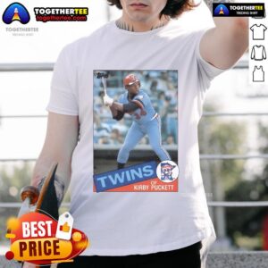Official Kirby Puckett Minnesota Twins 1985 Topps Baseball Card Player T-Shirt