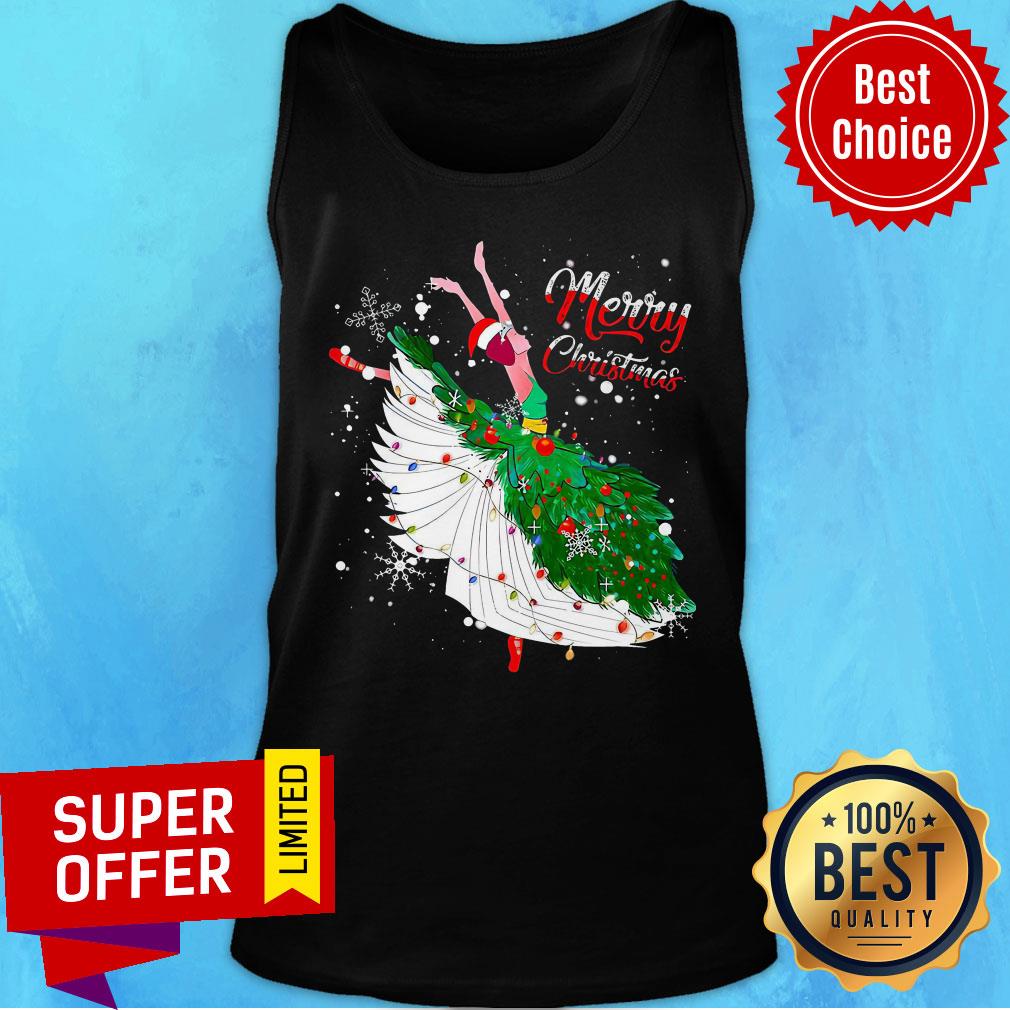Ballet Girl Bling Light Merry Christmas Shirt - Image 4