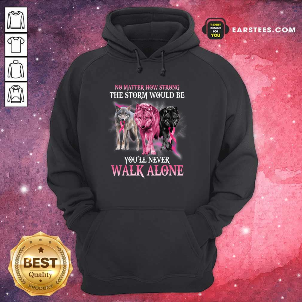Wolf Walk Alone Breast Cancer Awareness Shirt - Image 4