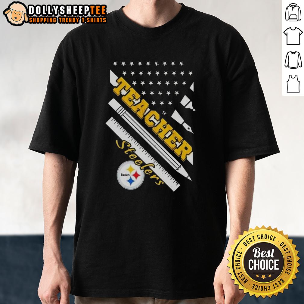 Hot Pittsburgh Steelers Football X Teacher American Flag T-Shirt