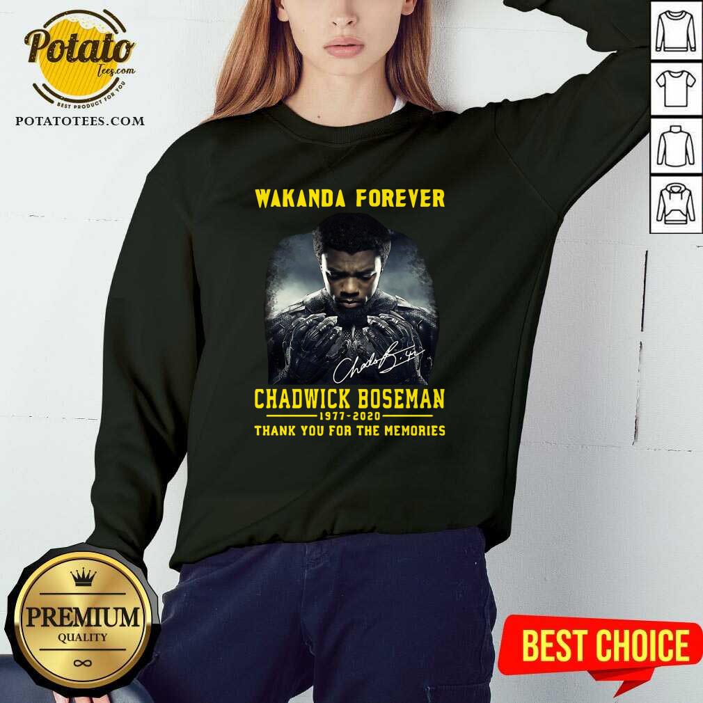 Perfect Wakanda Forever Chadwick Boseman 1977 2020 Thank You For The Memories Signature Shirt - Image 4