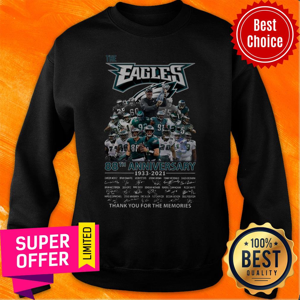 The Eagles 88th Anniversary 1933-2021 Thank You For The Memories Signatures Shirt - Image 2