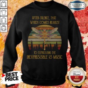 Alternative view of After Silence That Which Comes Nearest To Expressing The Inexpressible Is Music Dragonfly Vintage Retro Shirt