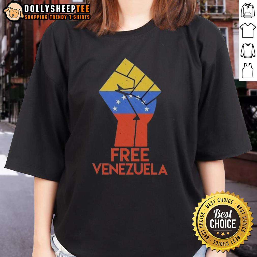 Hot Free For Venezuela Hand Fist T-Shirt - Image 3