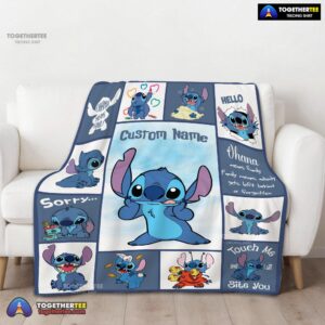 Alternative view of Official Disney Playful Stitch Collage Blanket Fleece Customized Blanket