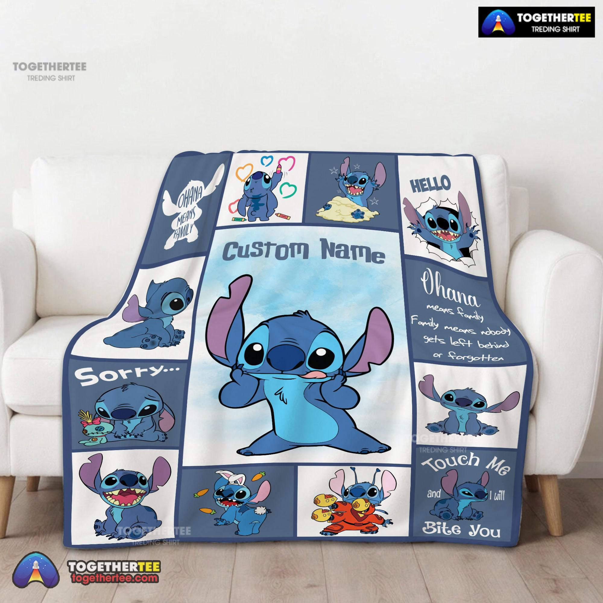 Official Disney Playful Stitch Collage Blanket Fleece Customized Blanket - Image 2