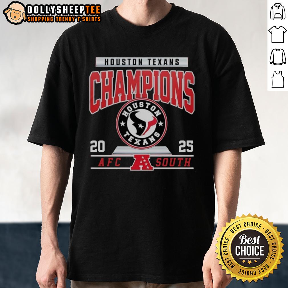 Official Houston Texans Football 2025 AFC South Champions Logo T-Shirt