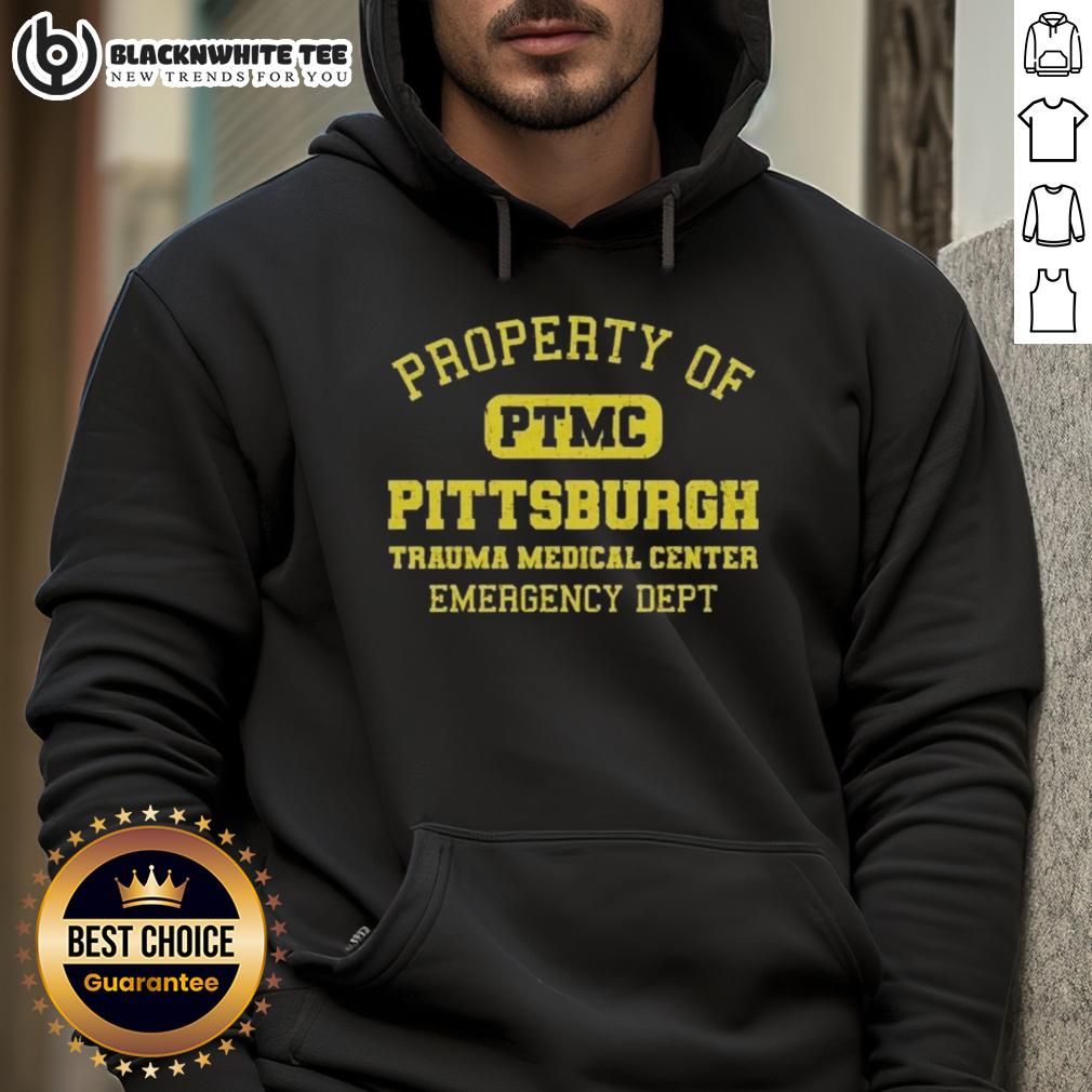 Top Property Of PTMC Pittsburgh Trauma Medical Center Emergency Dept Vintage Text T-Shirt - Image 2
