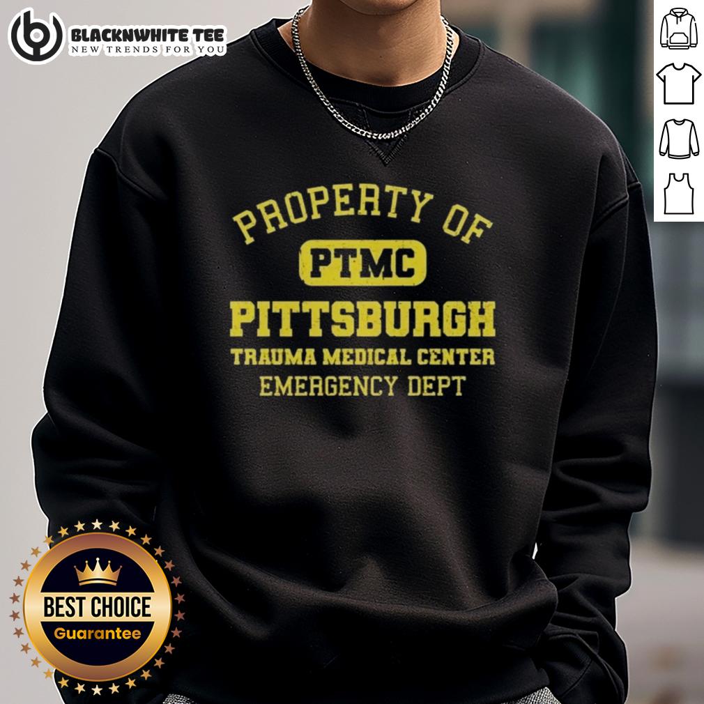 Top Property Of PTMC Pittsburgh Trauma Medical Center Emergency Dept Vintage Text T-Shirt - Image 5