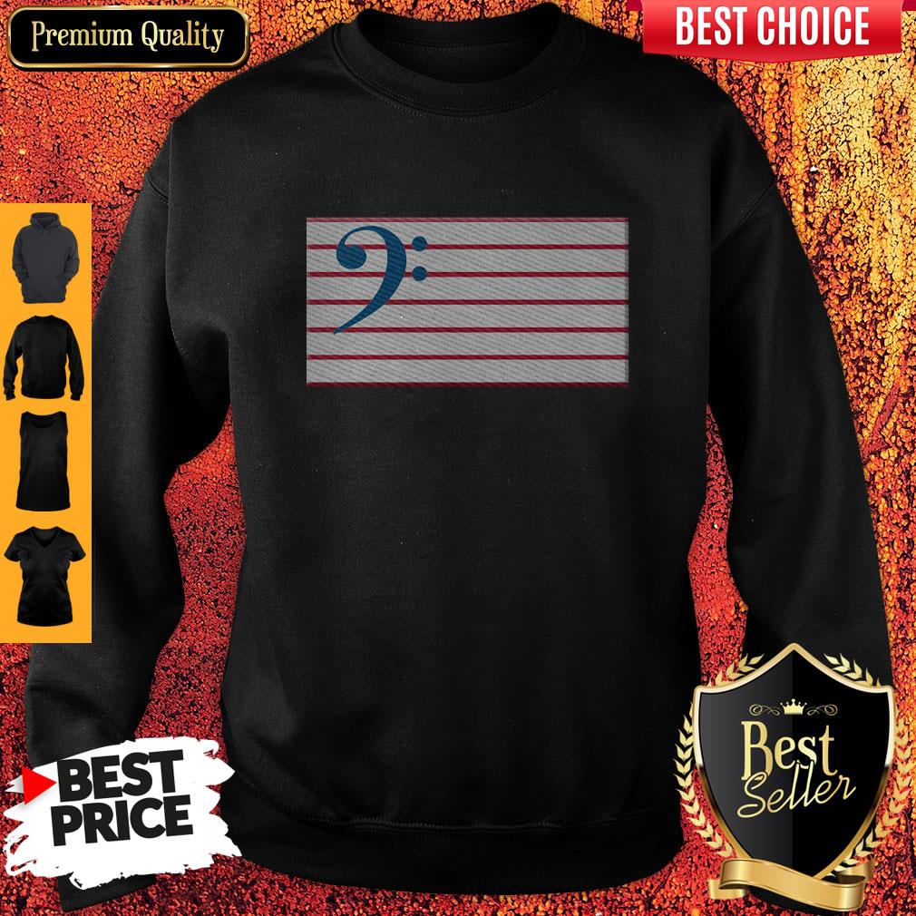 Bass Guitar Clef Flag Embroidered Shirt - Image 2